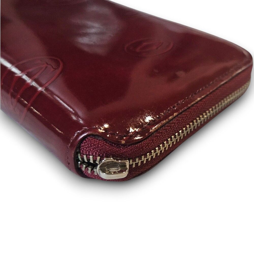 Cartier - Red Patent Leather Happy Birthday Edition Vintage Zippy Long Wallet - Picture 5 of 12